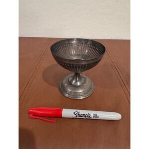 Reed & Barton Silverplate Reticulated Compote Bowl 3.25” Pedestal Candy Dish VTG